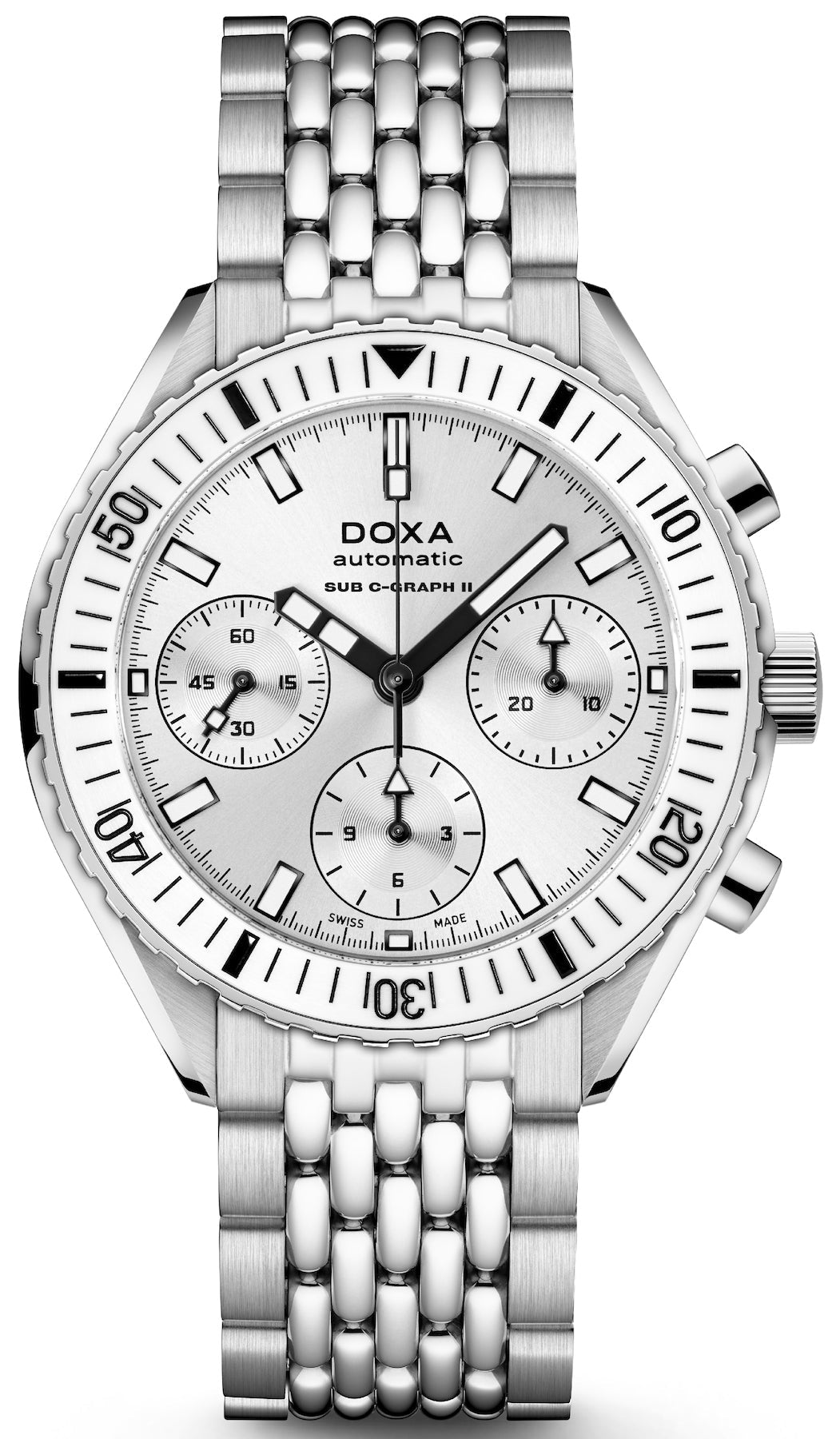 Doxa Sub 200 C-Graph II Whitepearl Bracelet Watch 797.10.011W.10 Image 1