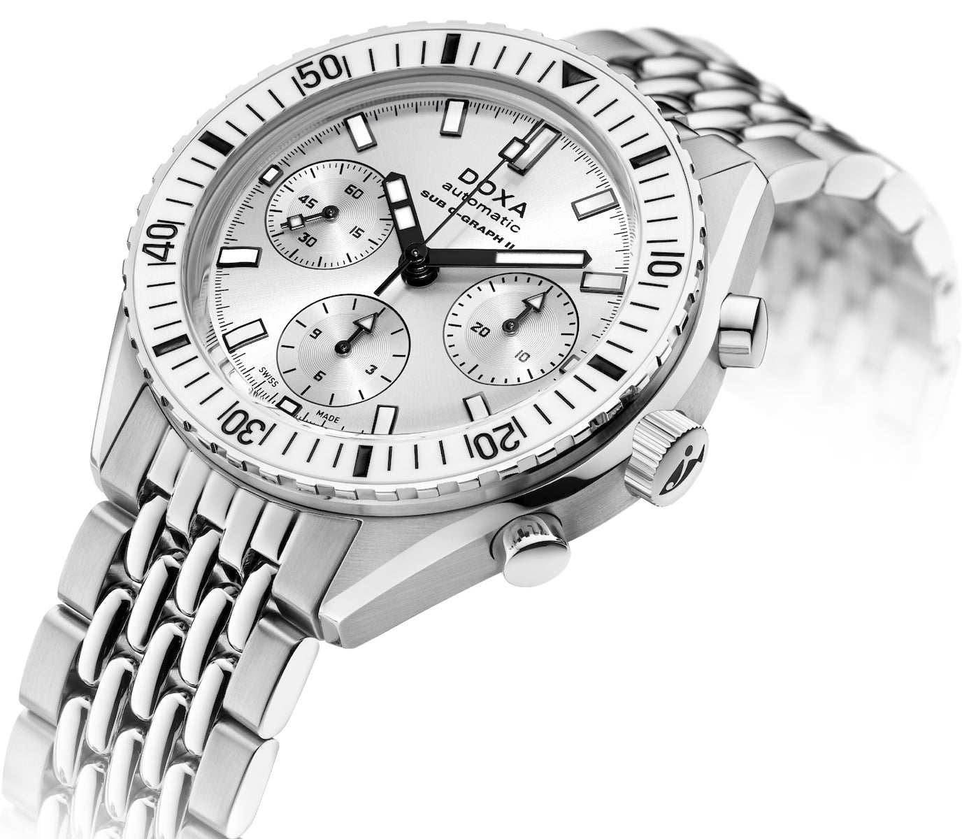Doxa Sub 200 C-Graph II Whitepearl Bracelet Watch 797.10.011W.10 Image 2