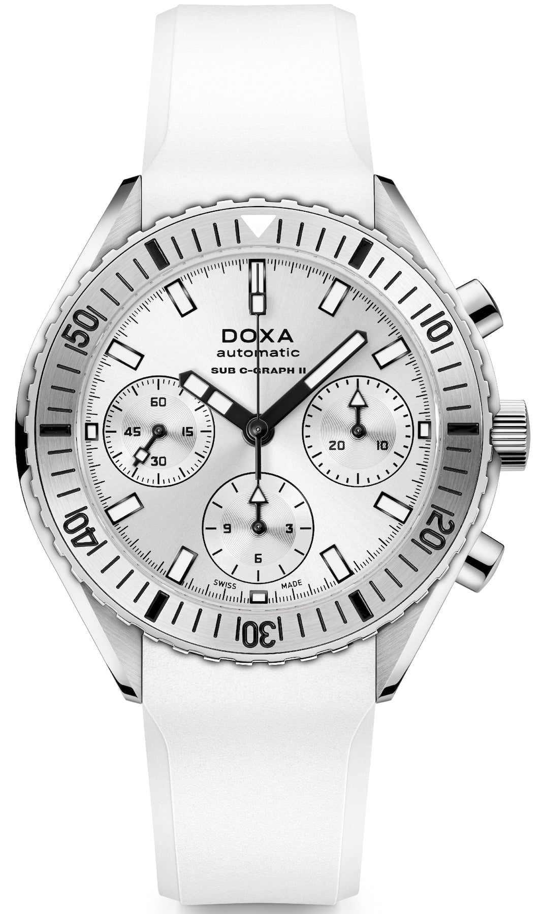 Doxa Sub 200 C-Graph II Whitepearl Rubber Watch 797.10.011.23 Image 1