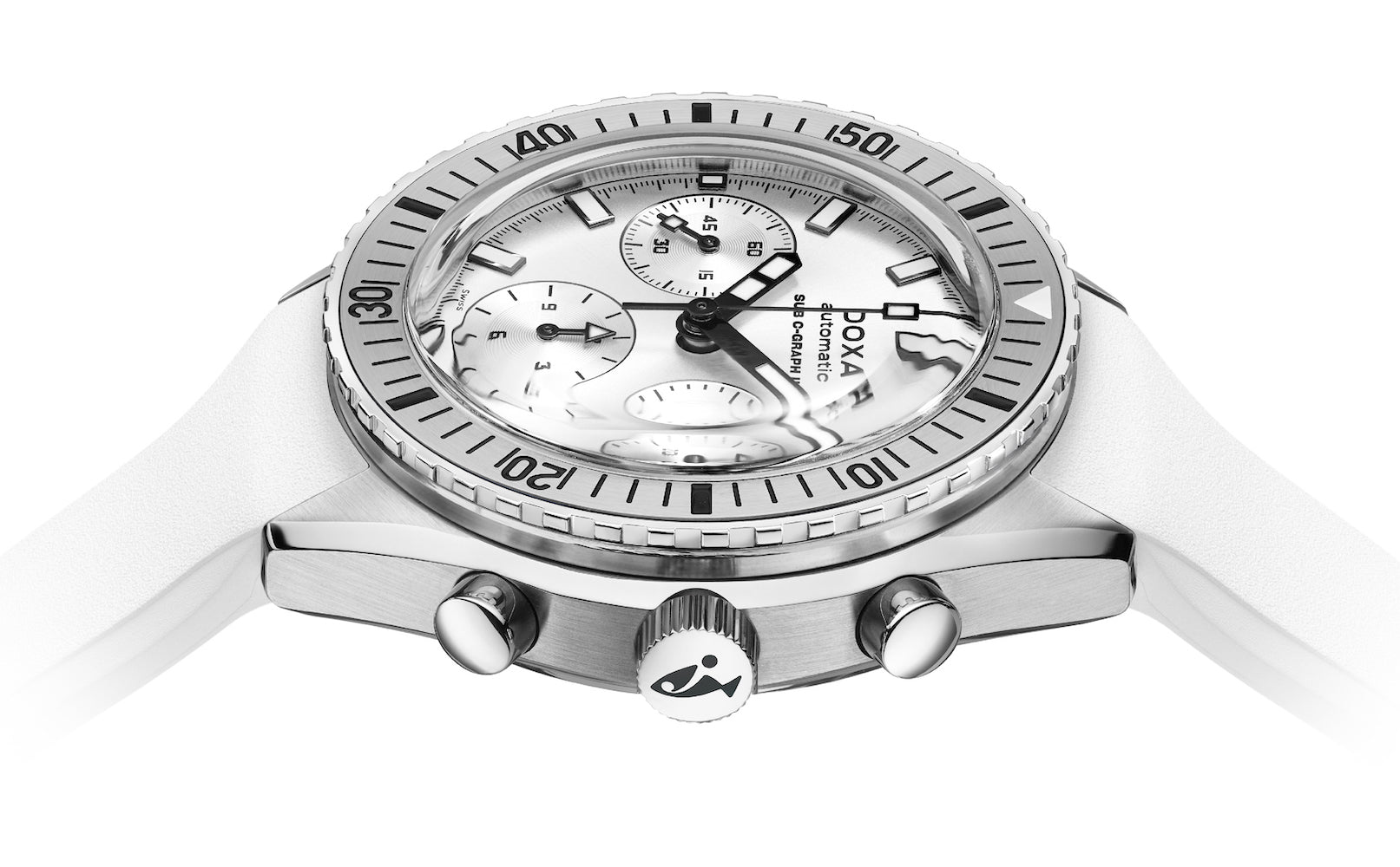 Doxa Sub 200 C-Graph II Whitepearl Rubber Watch 797.10.011.23 Image 3