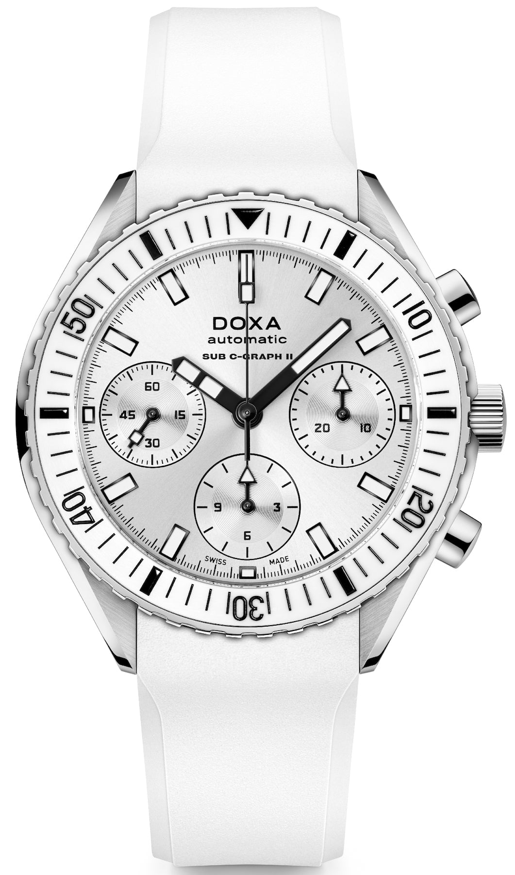 Doxa Sub 200 C-Graph II Whitepearl Rubber Watch 797.10.011W.23 Image 1