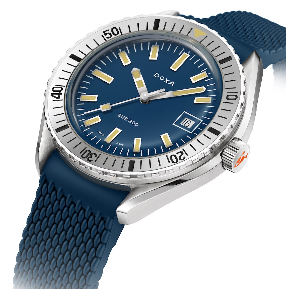 Doxa Sub 200 Caribbean Blue Rubber Watch 796.10.201.32 Image 2
