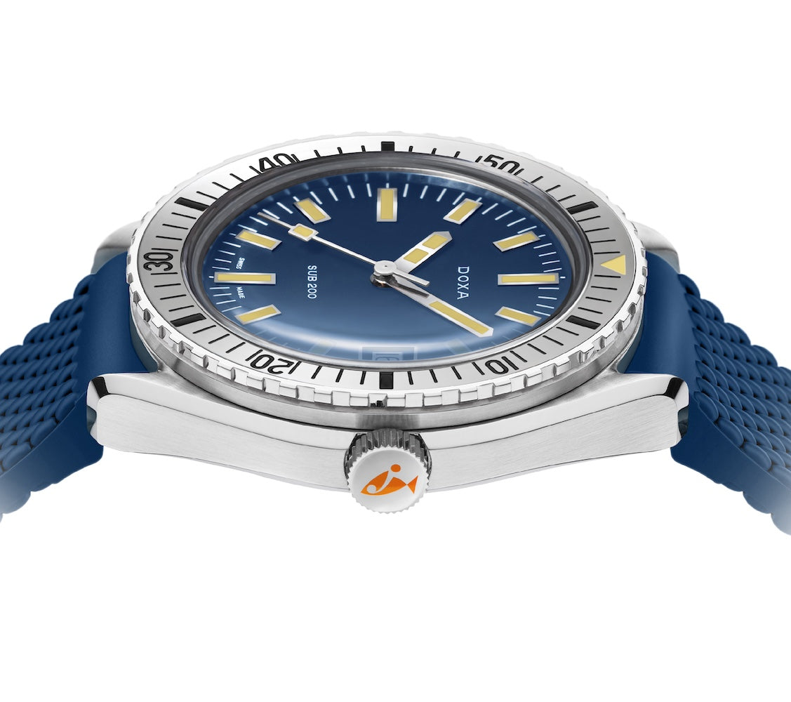 Doxa Sub 200 Caribbean Blue Rubber Watch 796.10.201.32 Image 3
