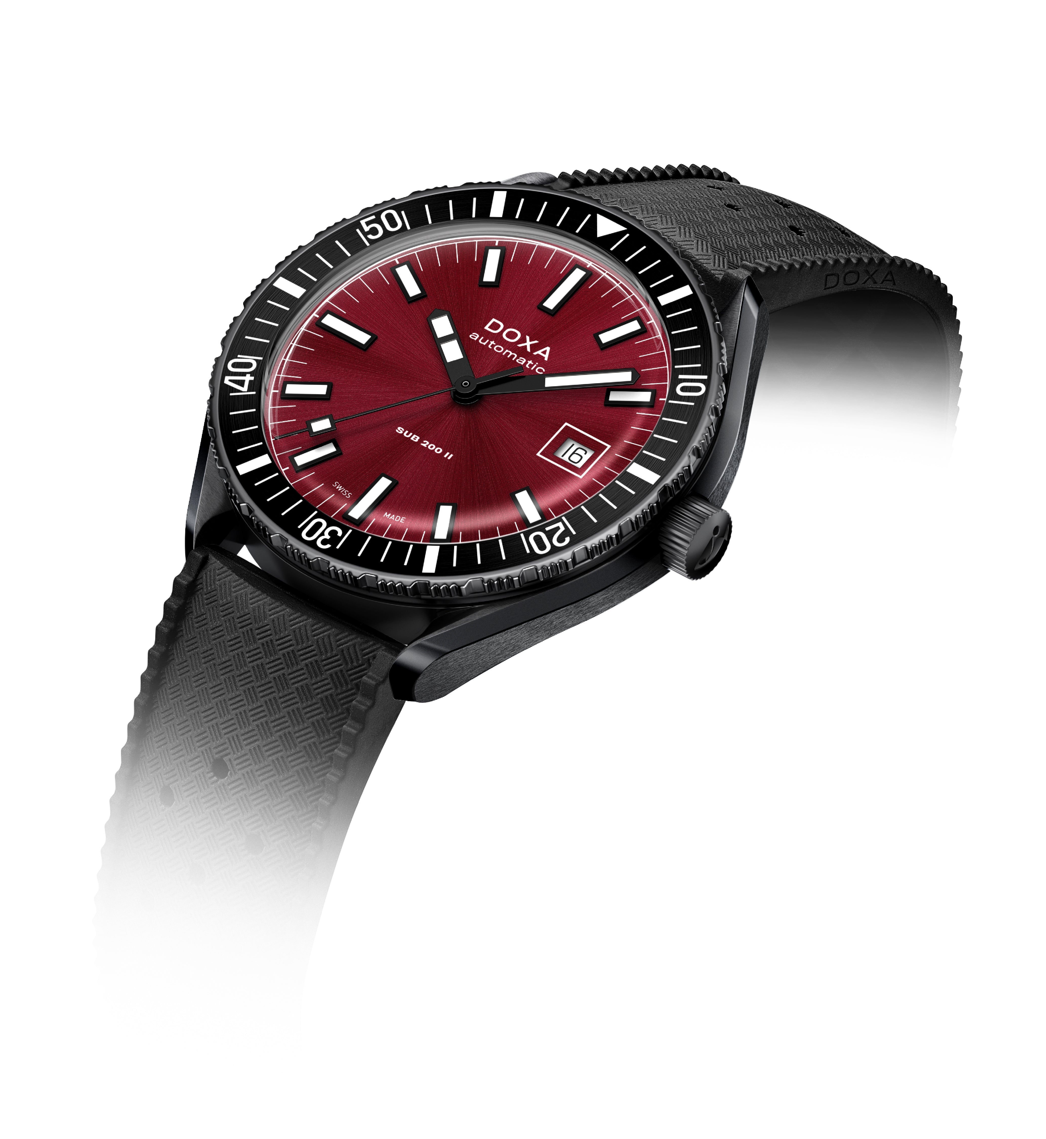 Doxa Sub 200 II Redcoral DLC Rubber Watch DXA-321 Image 2