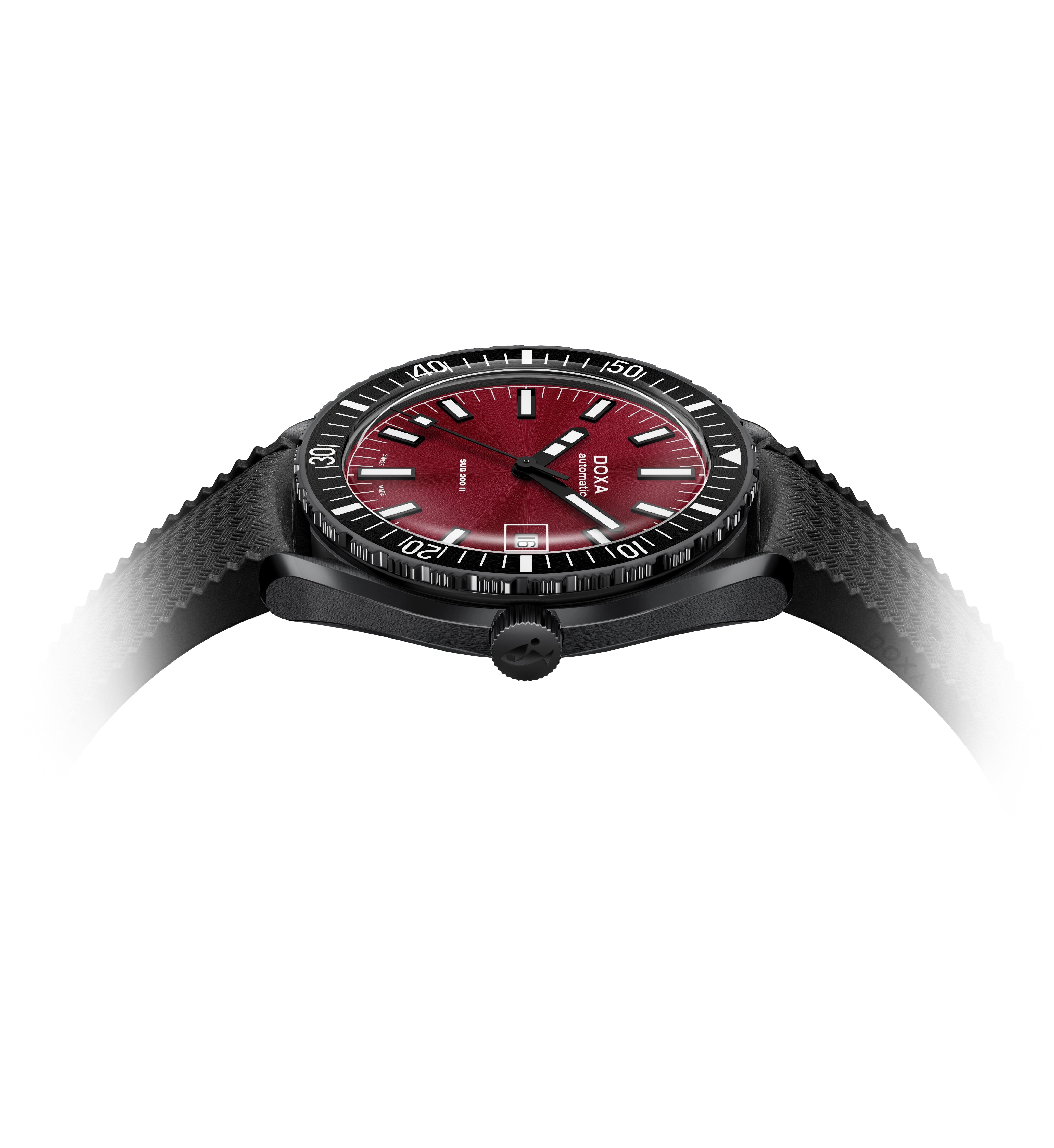 Doxa Sub 200 II Redcoral DLC Rubber Watch DXA-321 Image 3