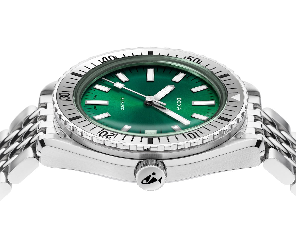 Doxa Sub 200 Sea Emerald Stainless Steel Bracelet Watch 796.10.131.10 Image 3
