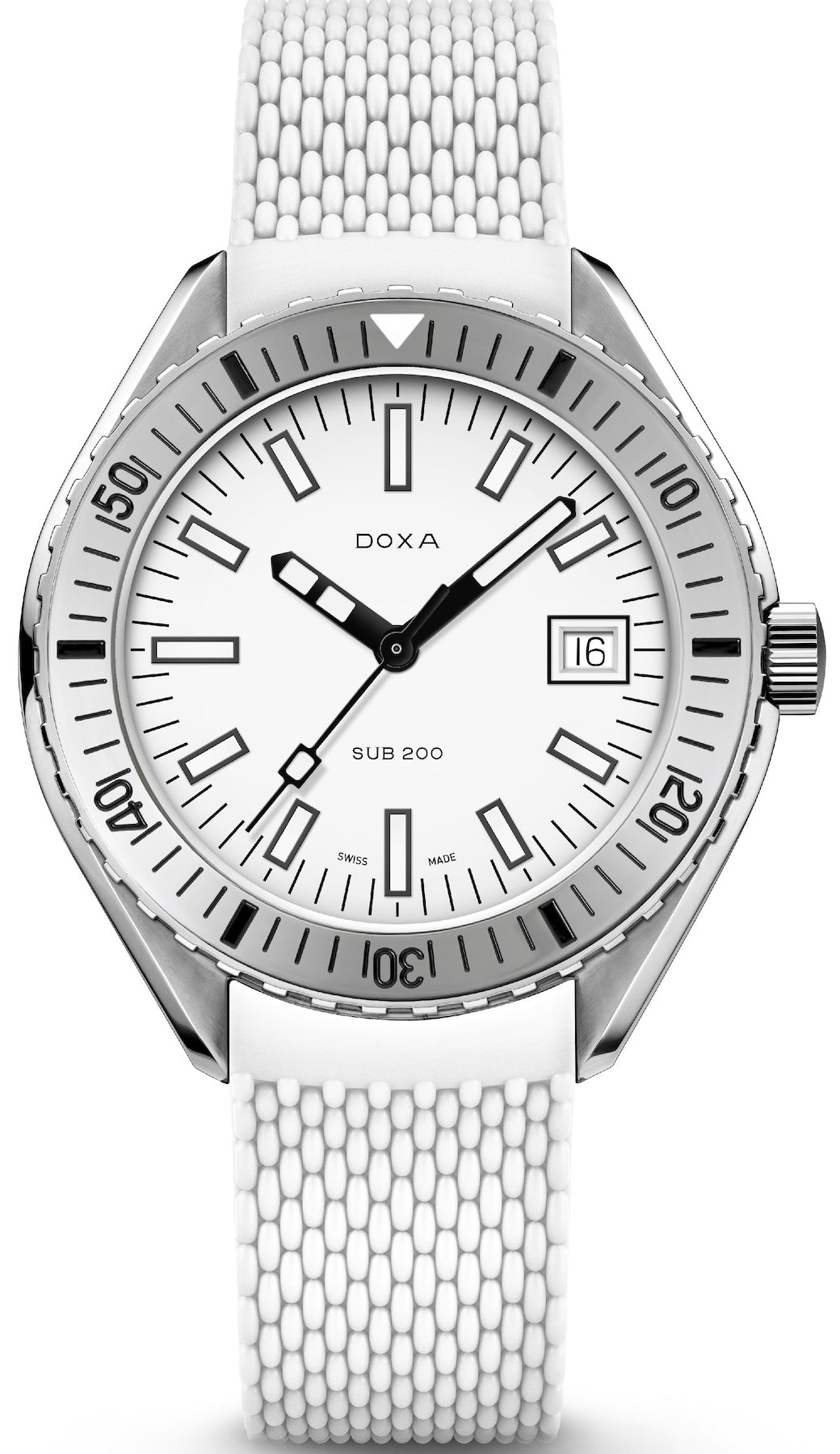 Doxa Sub 200 Whitepearl White Rubber Watch 796.10.011.23 Image 1