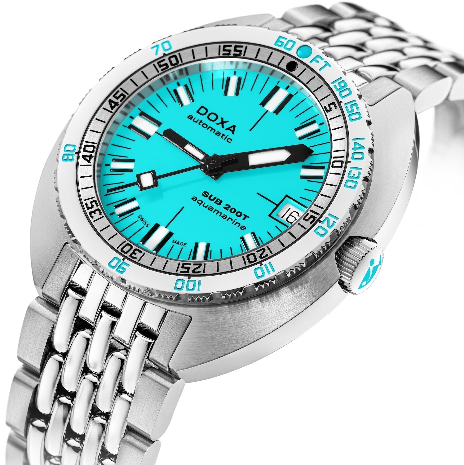 Doxa SUB 200T Aquamarine Iconic Bracelet Watch 804.10.241.10 Image 2
