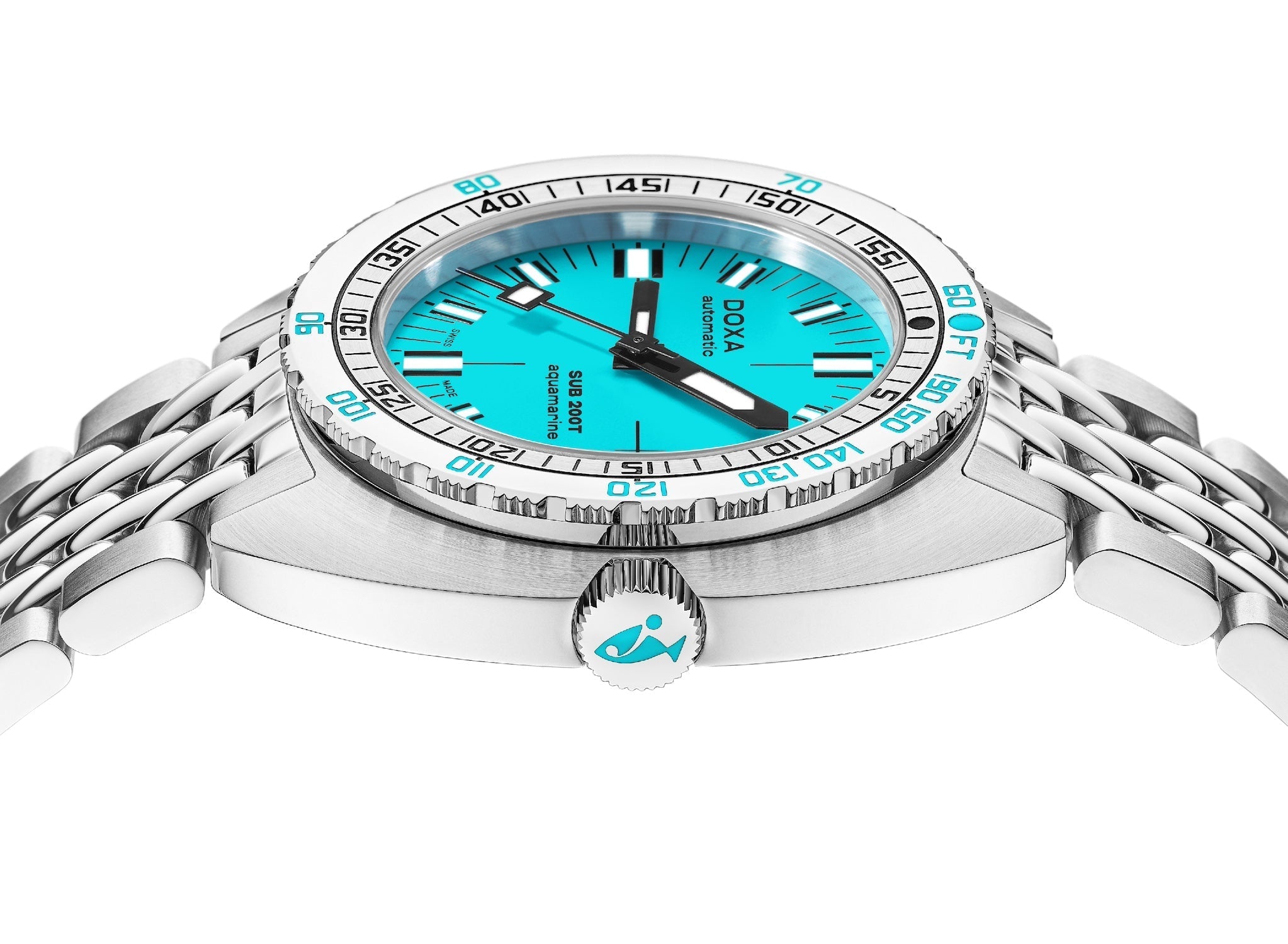 Doxa SUB 200T Aquamarine Iconic Bracelet Watch 804.10.241.10 Image 3