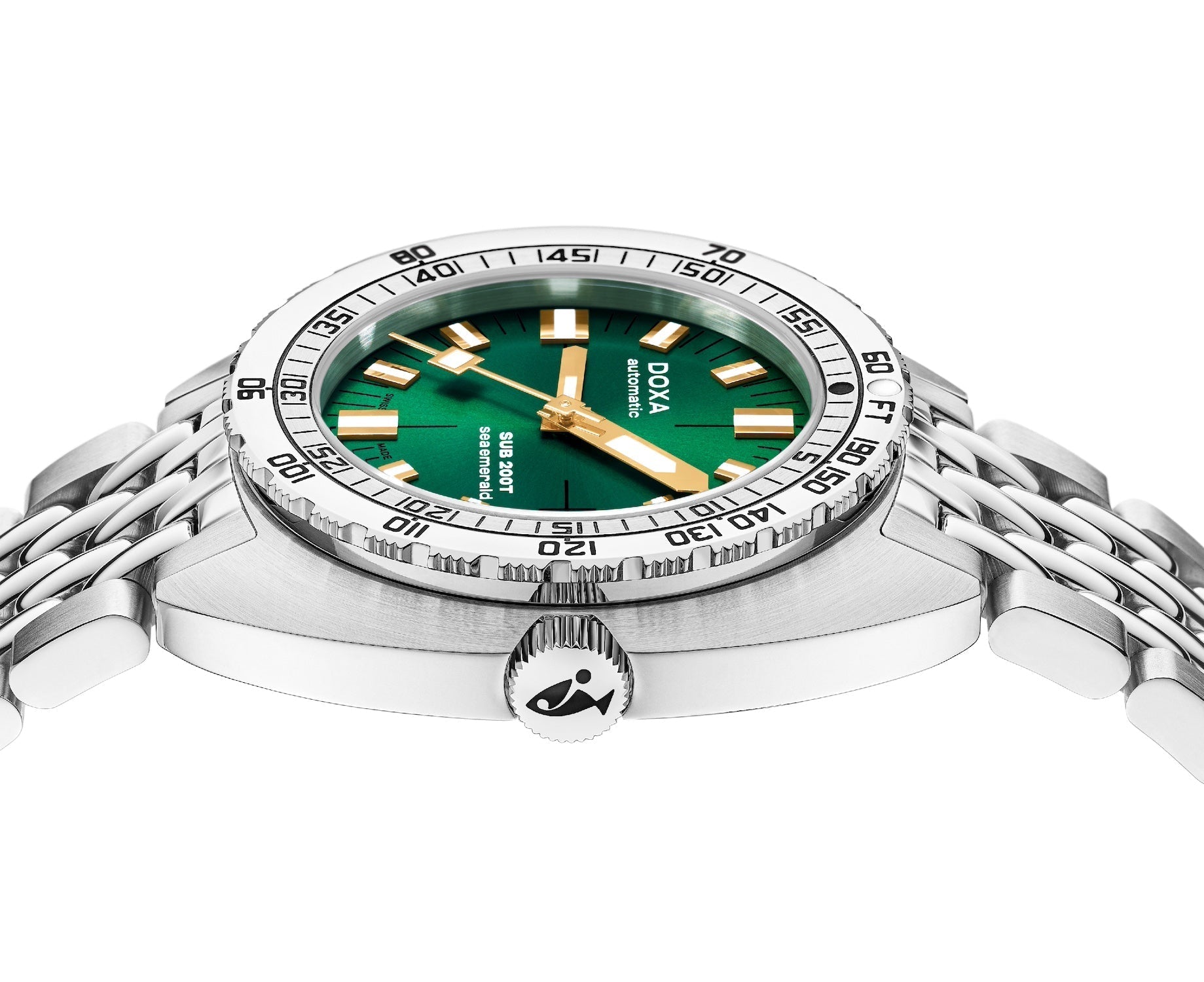 Doxa SUB 200T Sea Emerald Sunray Bracelet Watch 804.10.131S.10 Image 3