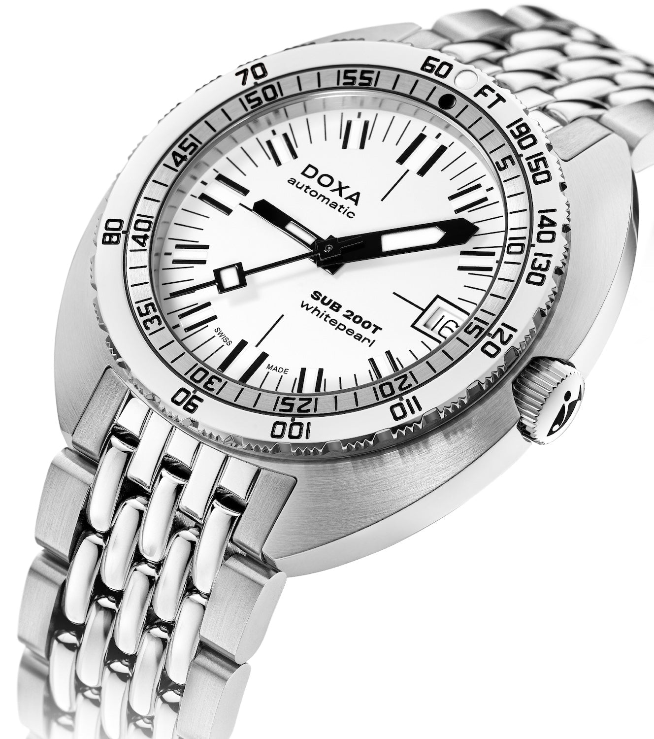 Doxa SUB 200T Whitepearl Iconic Bracelet Watch 804.10.011.10 Image 2