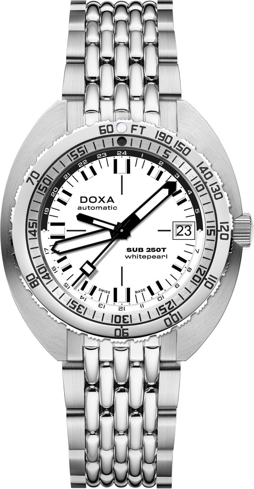 Doxa SUB 250T GMT Whitepearl Bracelet Watch 855.10.011.10 Image 1