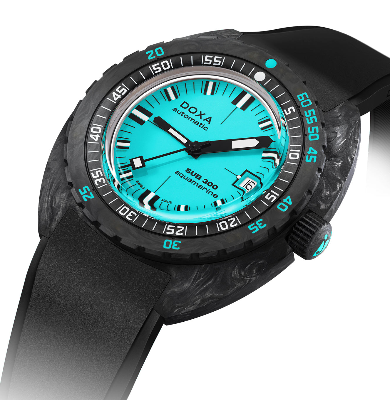 Doxa SUB 300 Carbon COSC Aquamarine Rubber Watch 822.70.241.20 Image 2