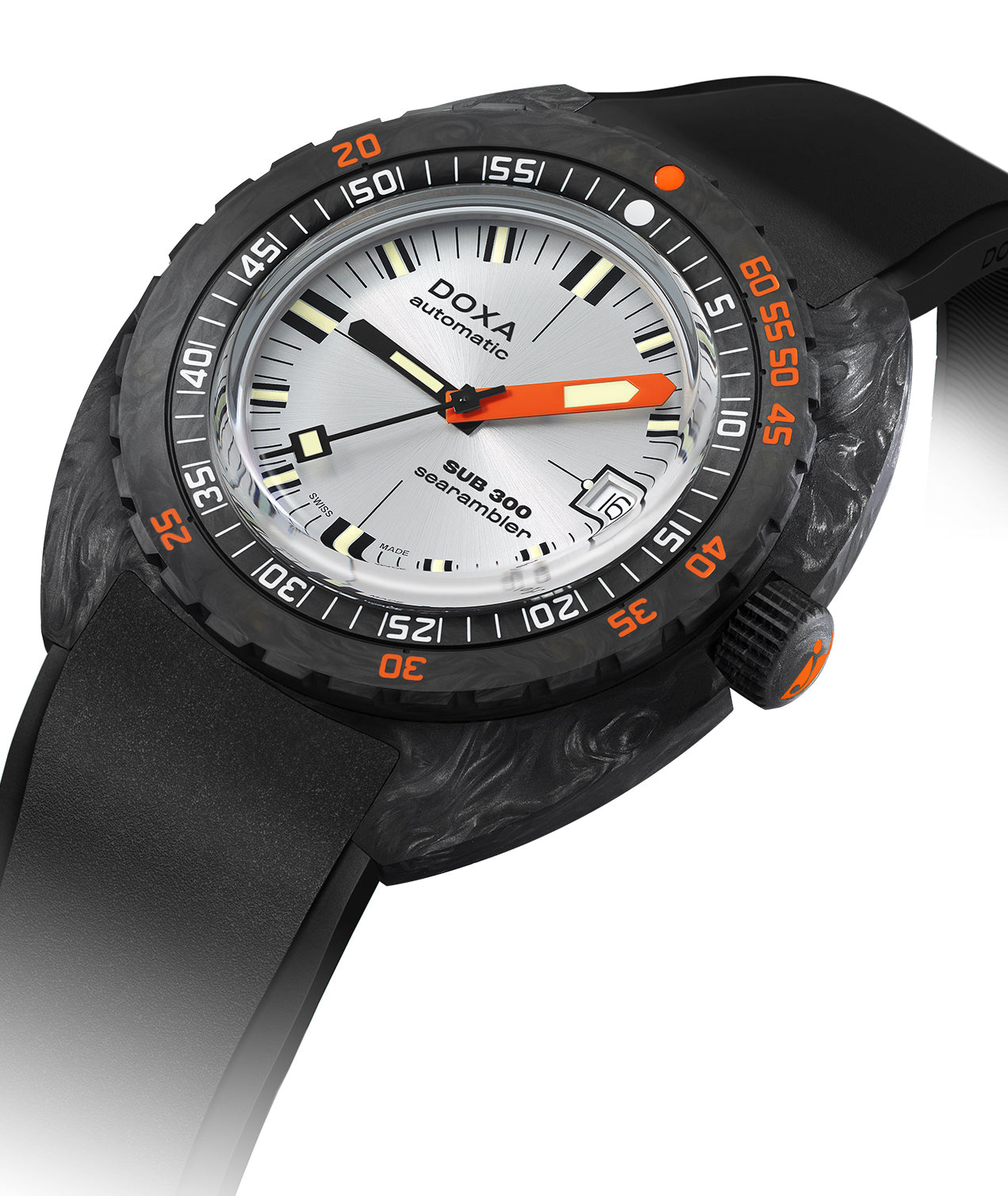 Doxa SUB 300 Carbon COSC Searambler Rubber Watch 822.70.021.20 Image 3
