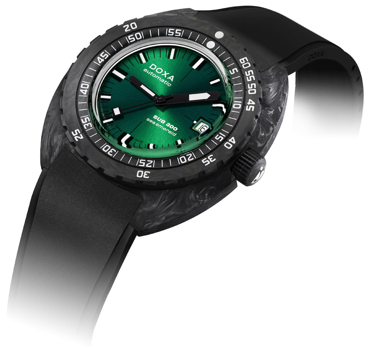 Doxa SUB 300 Carbon Sea Emerald Rubber Watch 822.70.131.20 Image 2