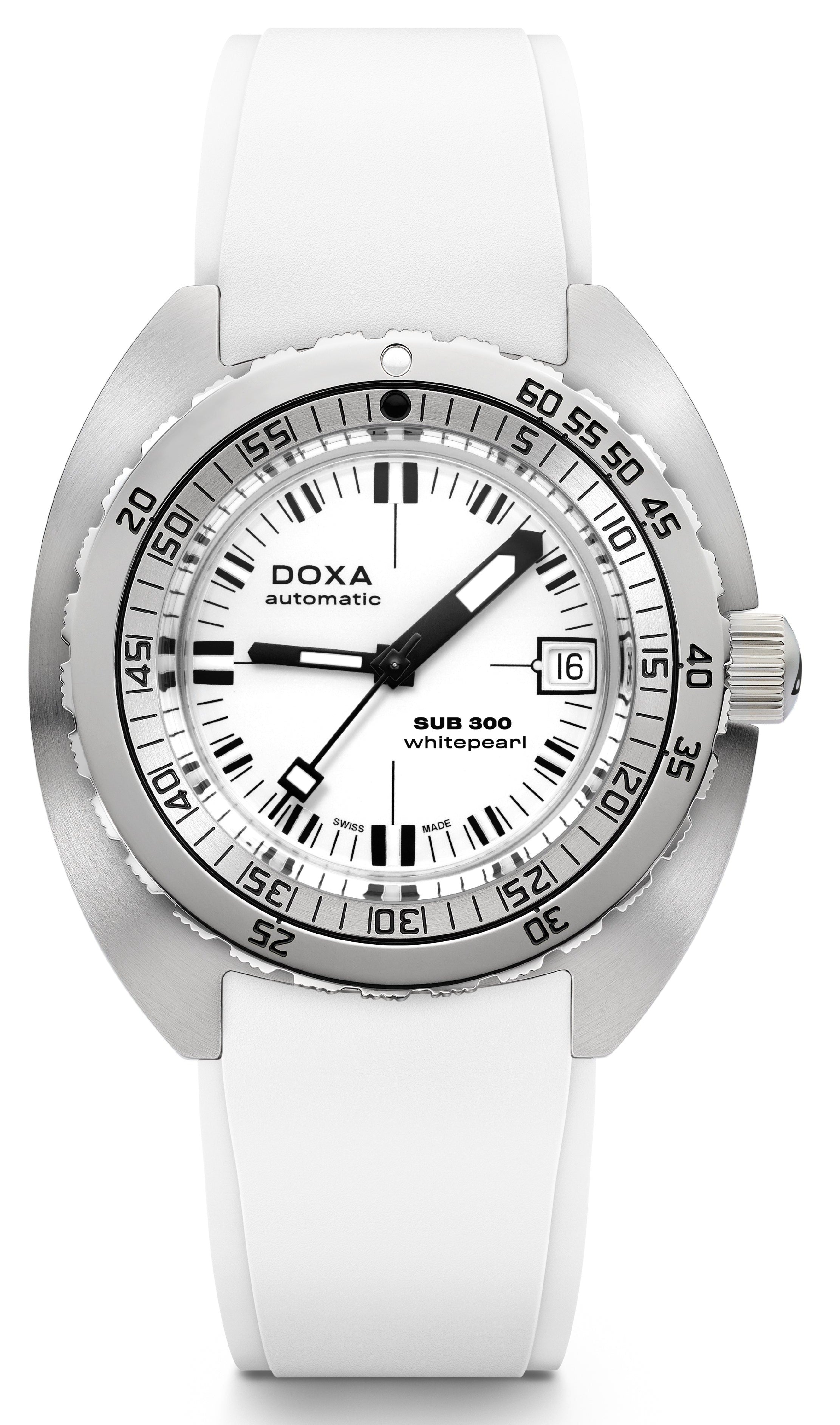 Doxa SUB 300 Whitepearl Rubber Watch 821.10.011.23 Image 1