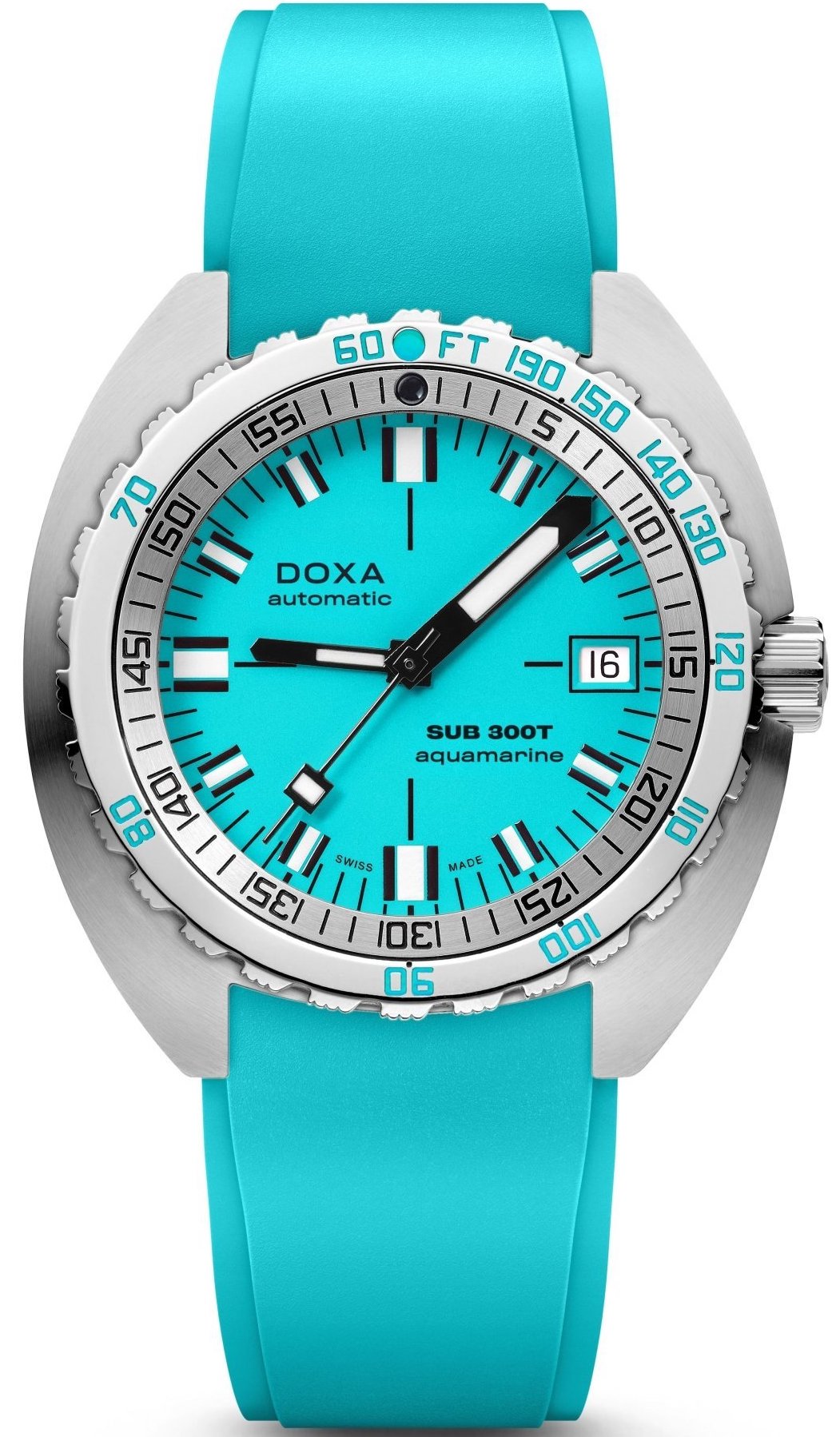 Doxa Sub 300T Aquamarine Rubber Watch 840.10.241.25 Image 1
