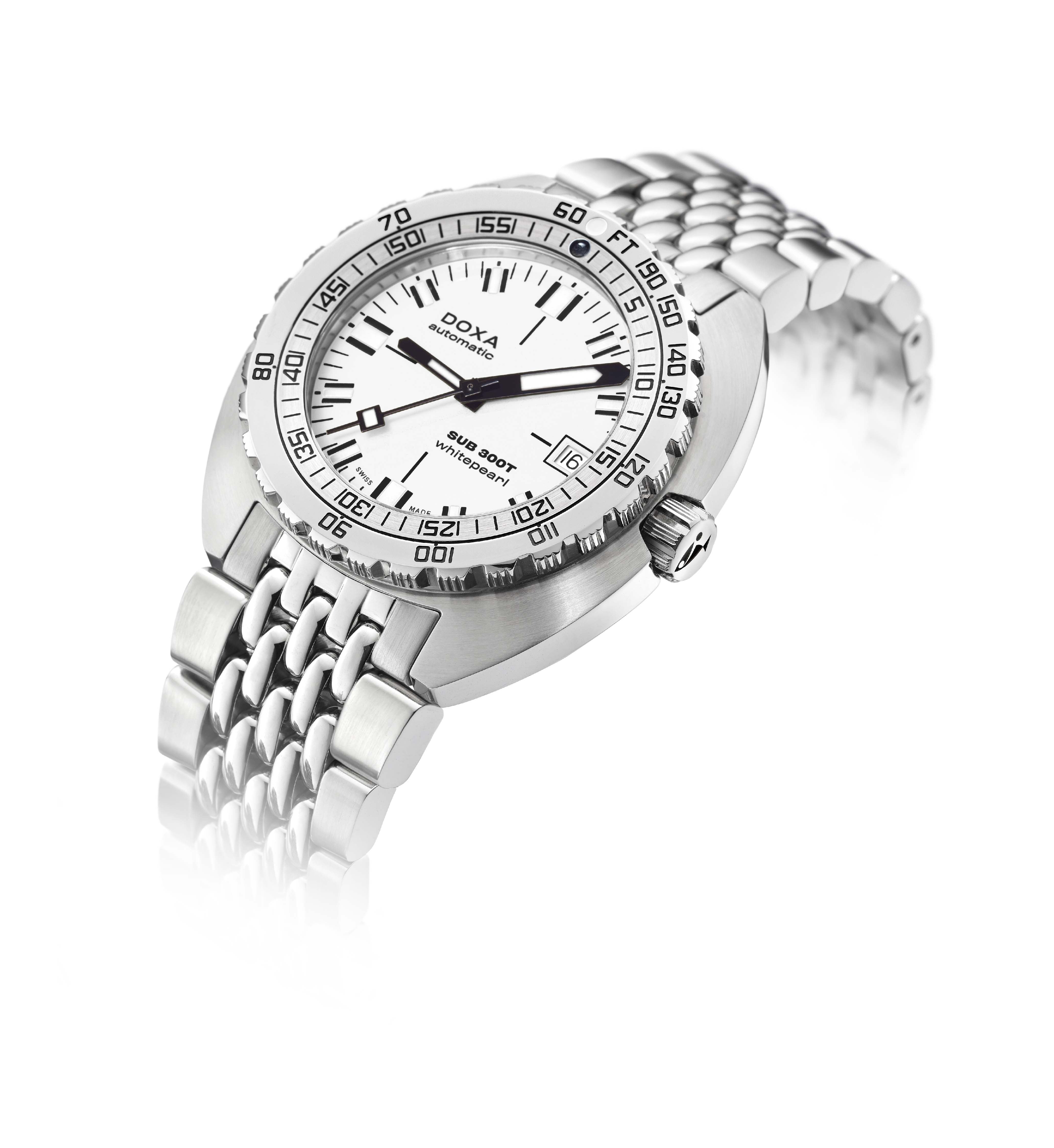 Doxa SUB 300T Whitepearl Bracelet Watch 840.10.011.10 Image 2