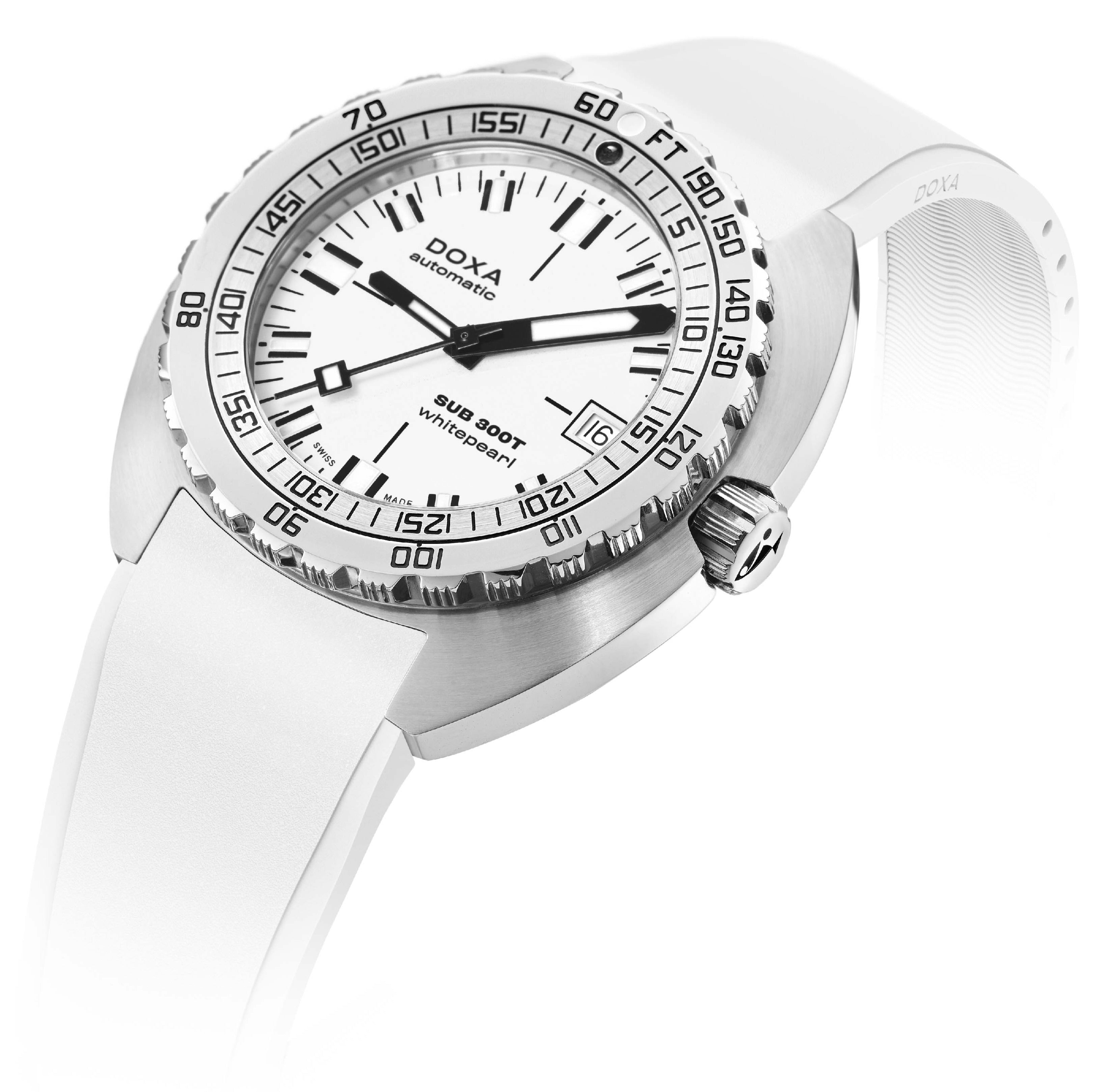 Doxa SUB 300T Whitepearl Rubber Watch 840.10.011.23 Image 2