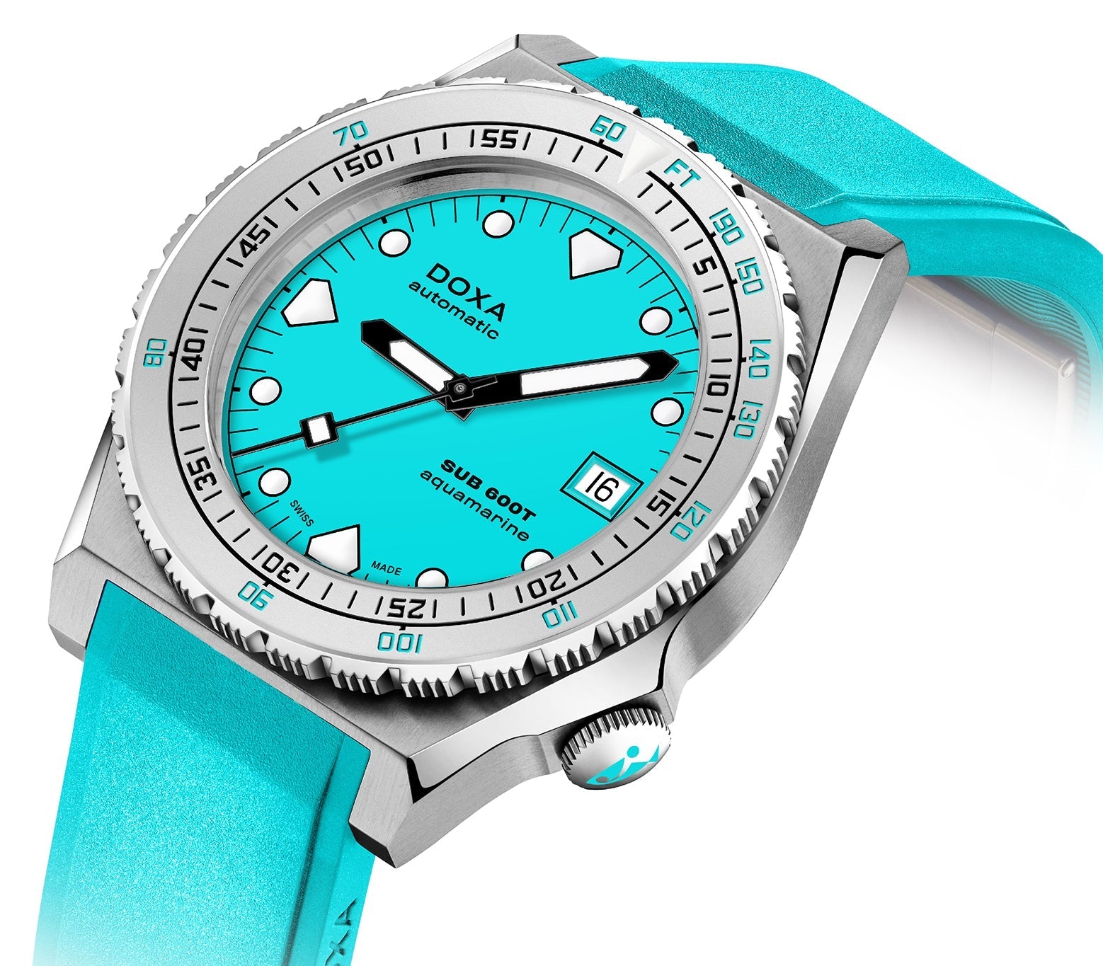 Doxa SUB 600T Aquamarine Rubber Watch 862.10.241.25 Image 2