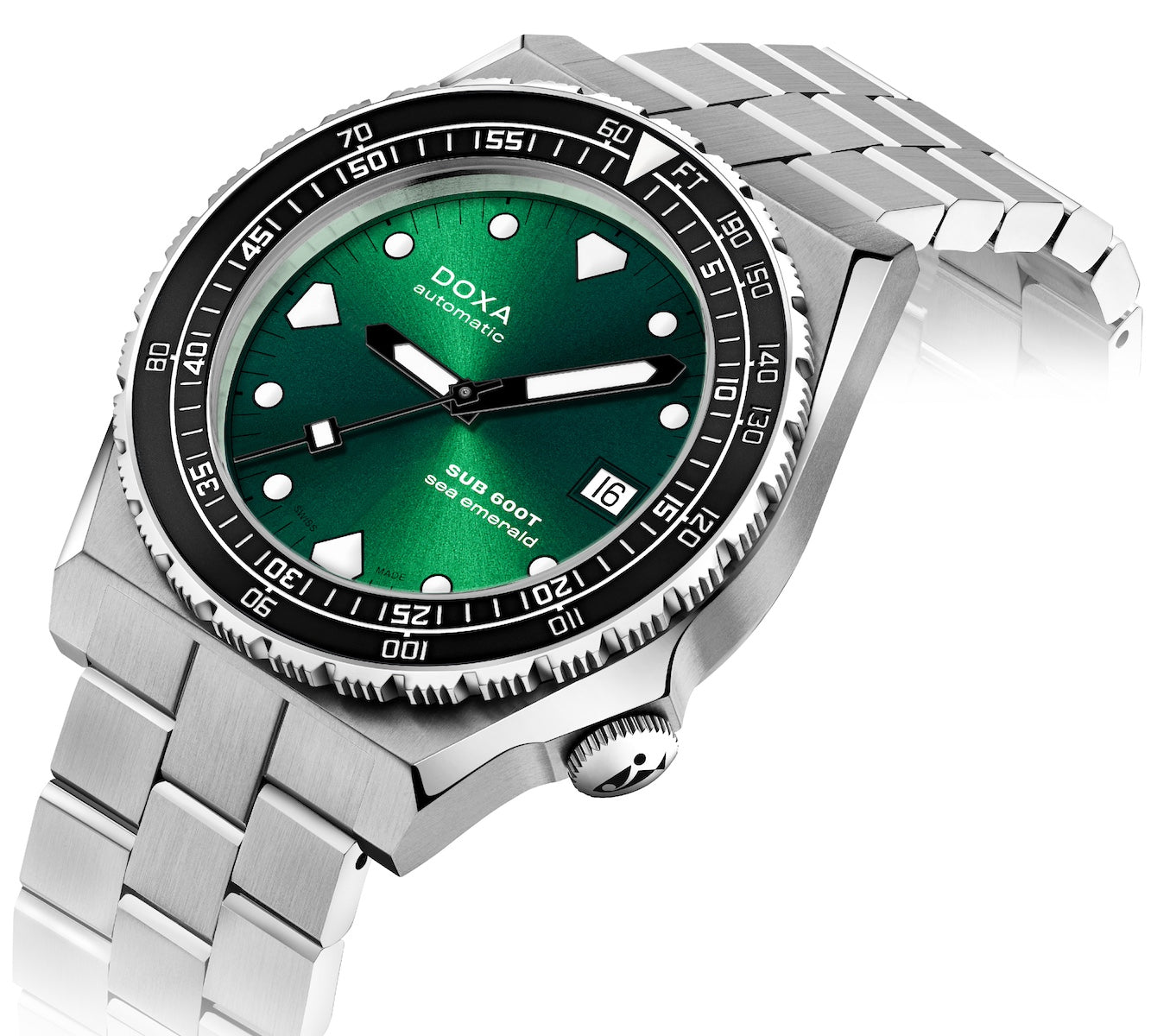 Doxa SUB 600T Sea Emerald Ceramic Bracelet Watch 861.10.131.10 Image 3