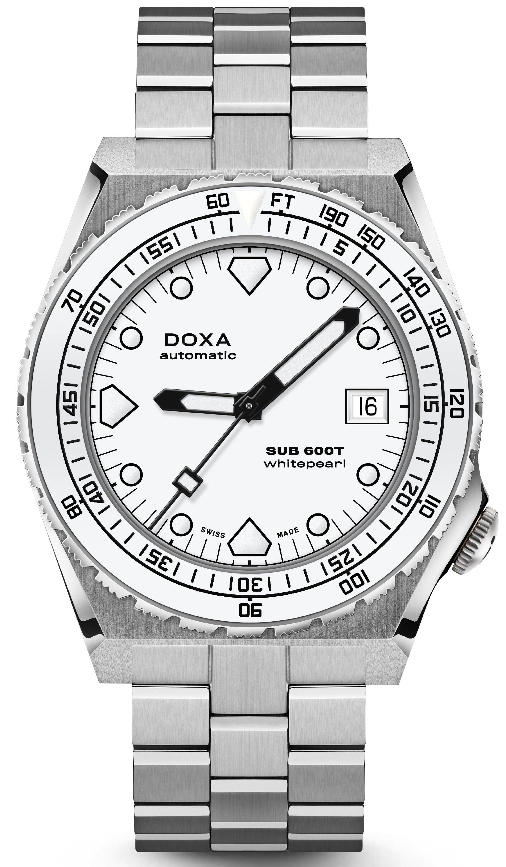 Doxa SUB 600T Whitepearl Bracelet Watch 861.10.011.10 Image 1