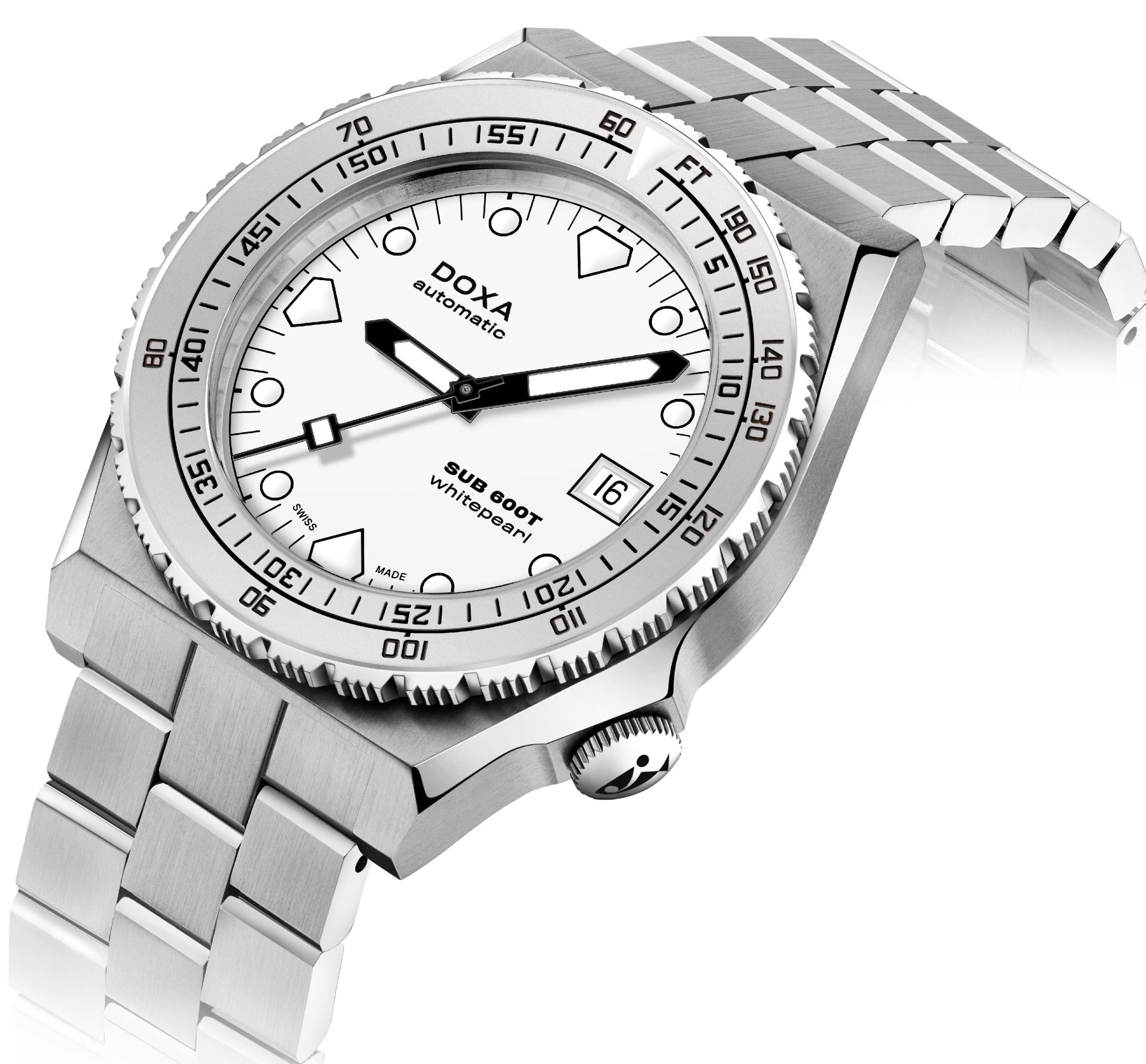 Doxa SUB 600T Whitepearl Bracelet Watch 862.10.011.10 Image 2