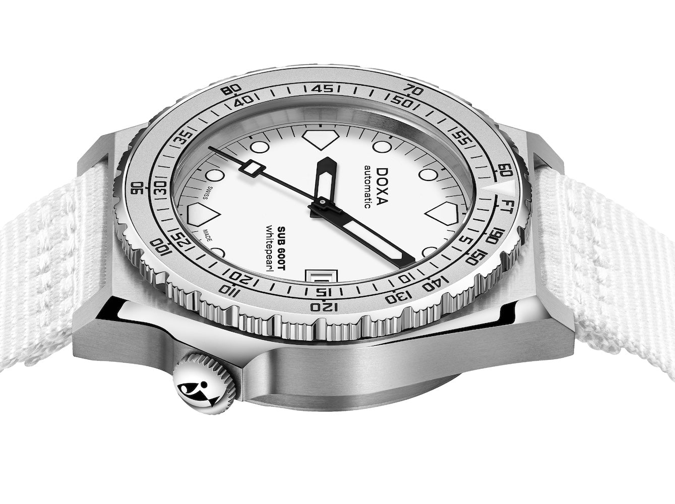 Doxa SUB 600T Whitepearl Nato Watch 862.10.011.23.N Image 3
