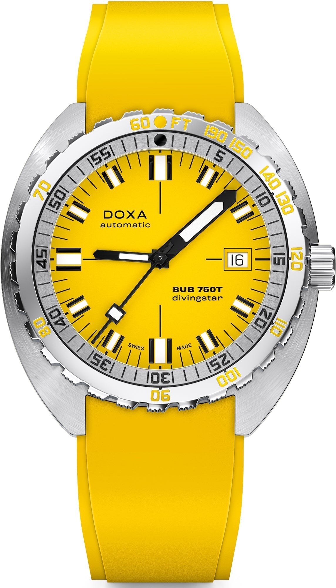 Doxa Sub 750T Divingstar Yellow Rubber  Watch 825.10.361.31 Image 1