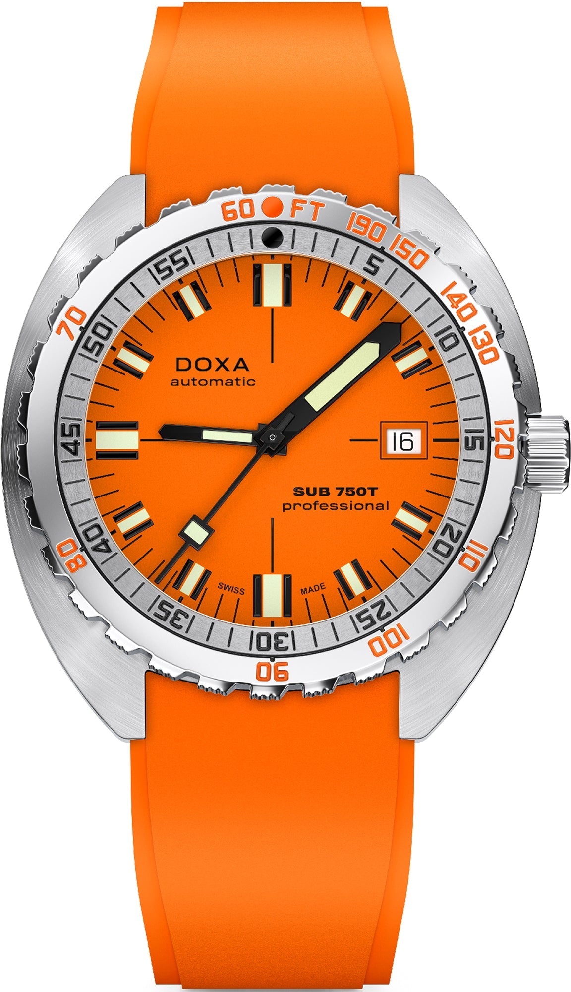 Doxa Sub 750T Professional Orange Rubber Watch 825.10.351.21 Image 1
