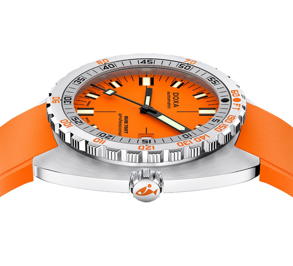 Doxa Sub 750T Professional Orange Rubber Watch 825.10.351.21 Image 3