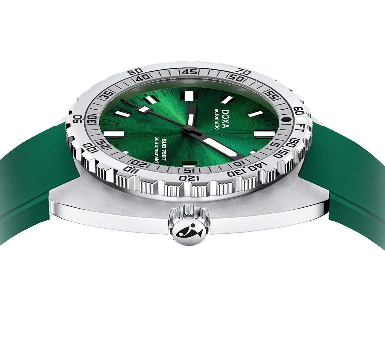 Doxa Sub 750T Sea Emerald Green Rubber Watch 825.10.131.26 Image 3