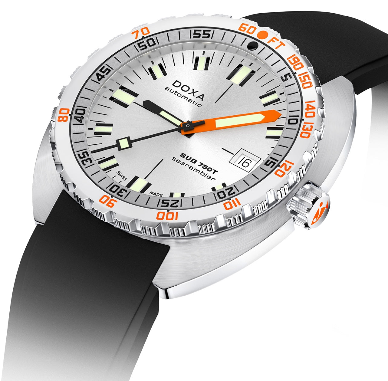 Doxa Sub 750T Searambler Black Rubber  Watch 825.10.021.20 Image 2