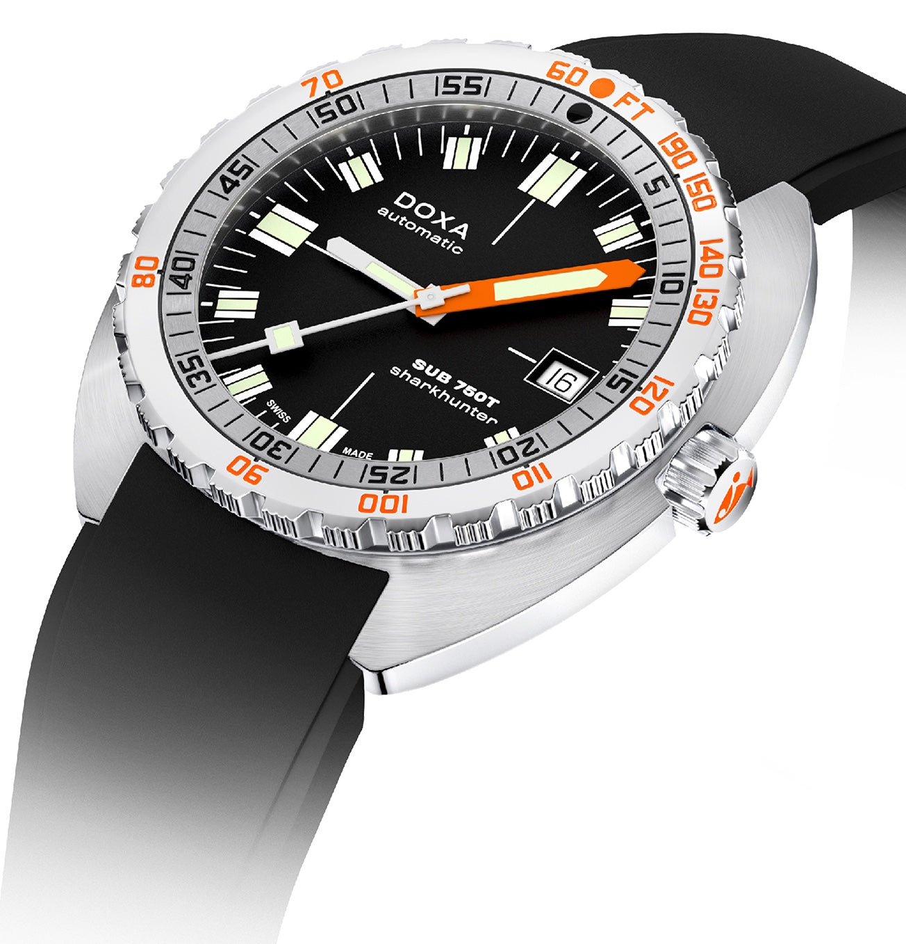 Doxa Sub 750T Sharkhunter Black Rubber Watch 825.10.101.20 Image 2