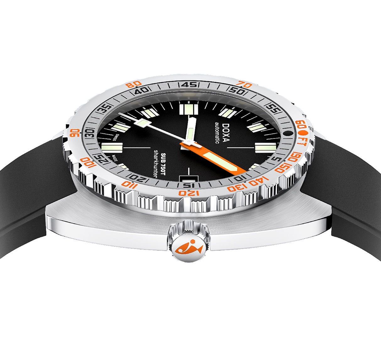 Doxa Sub 750T Sharkhunter Black Rubber Watch 825.10.101.20 Image 3