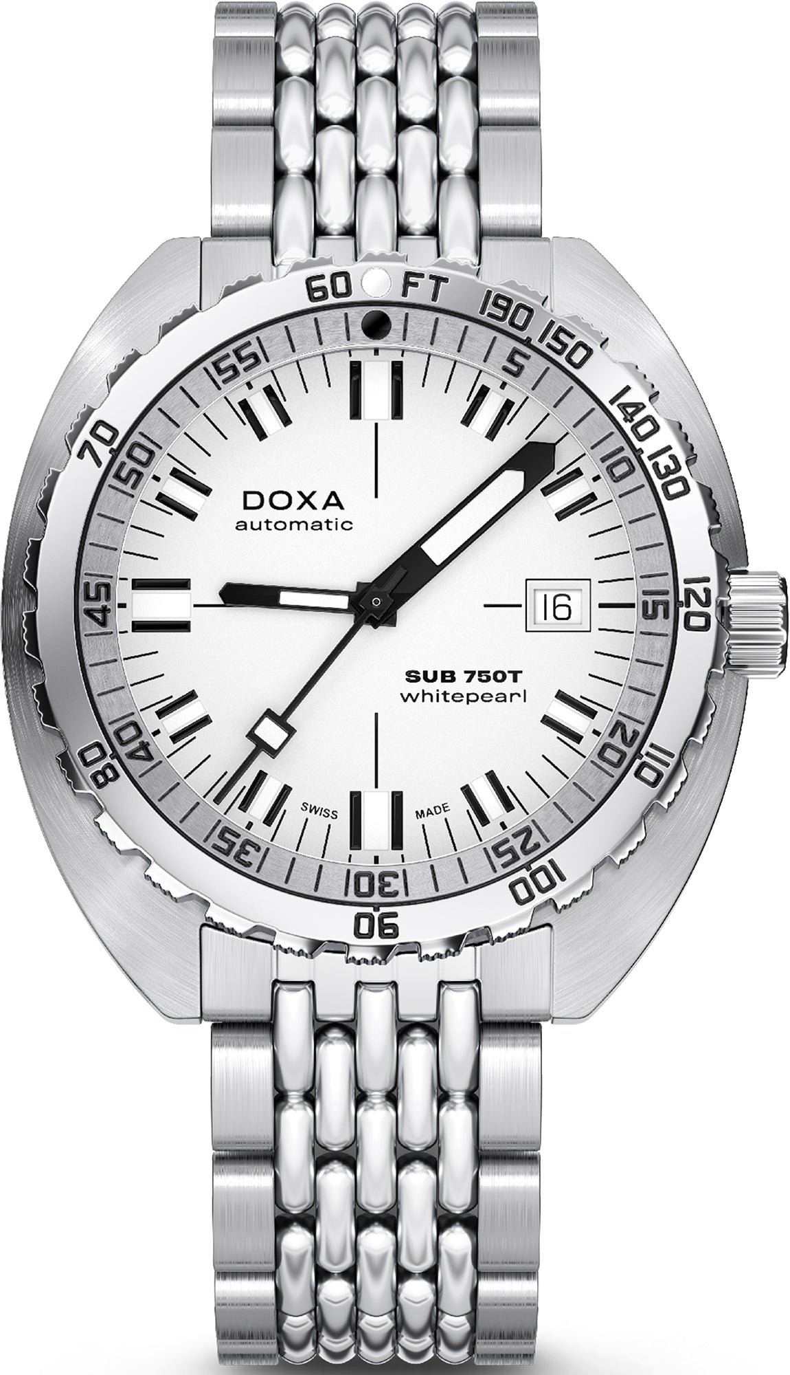 Doxa Sub 750T Whitepearl Bracelet Watch 825.10.011.10 Image 1