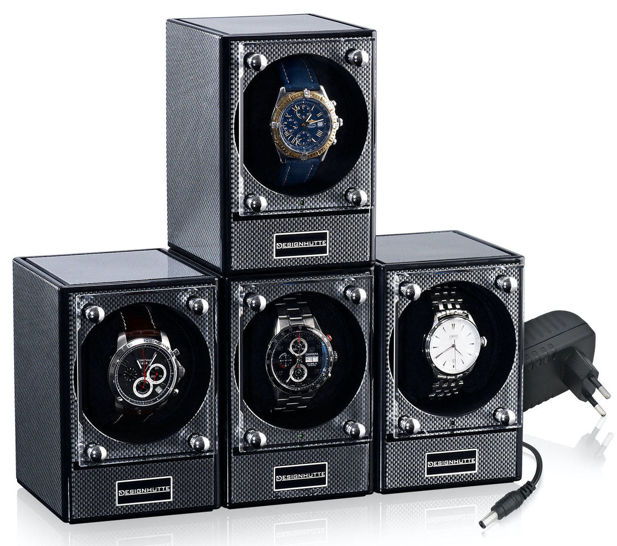 Designhuette Watch Winder Piccolo Starter Kit 4 Carbon 70005-94