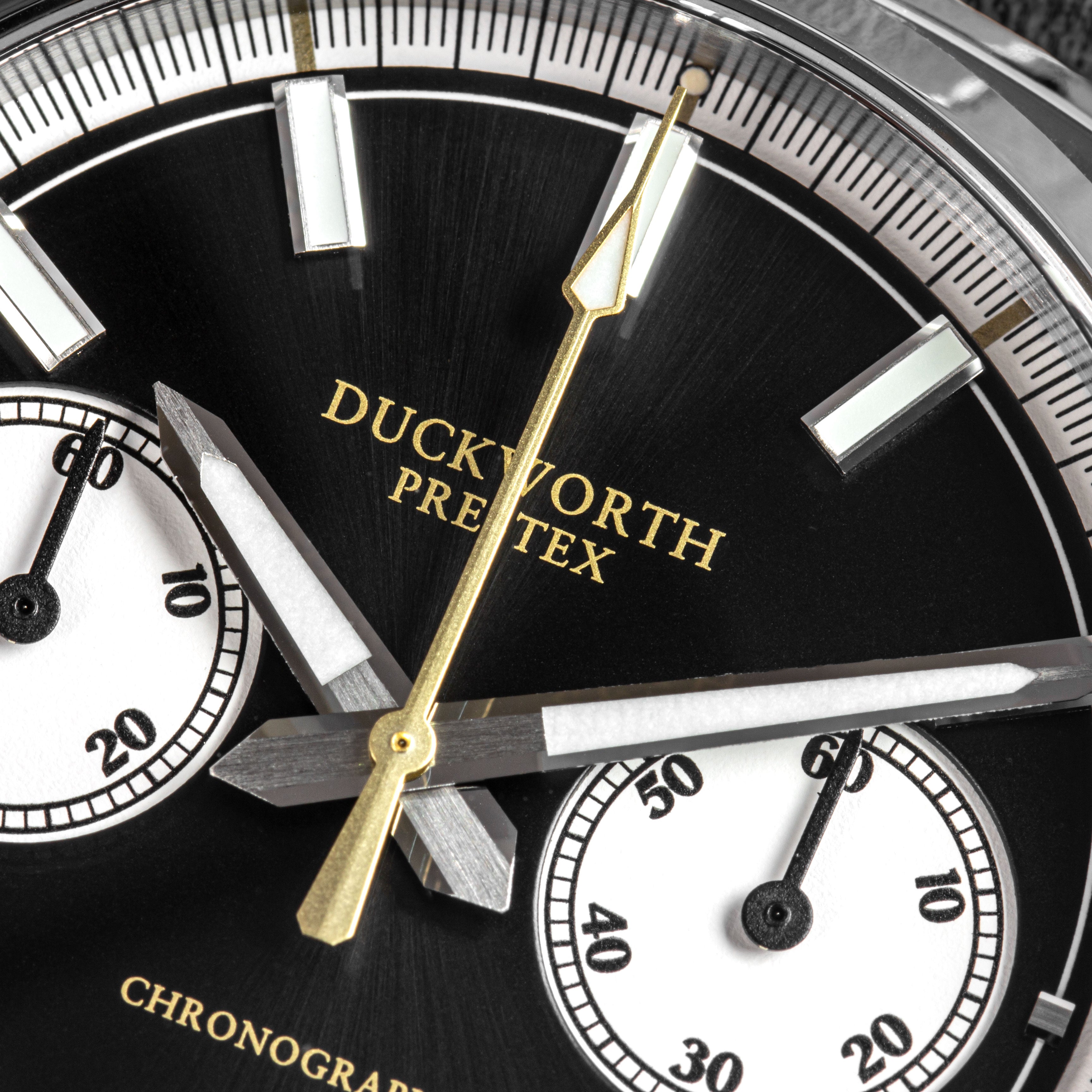 Duckworth Prestex 42 Black Sunburst Black Leather Watch D550-01-A Image 3