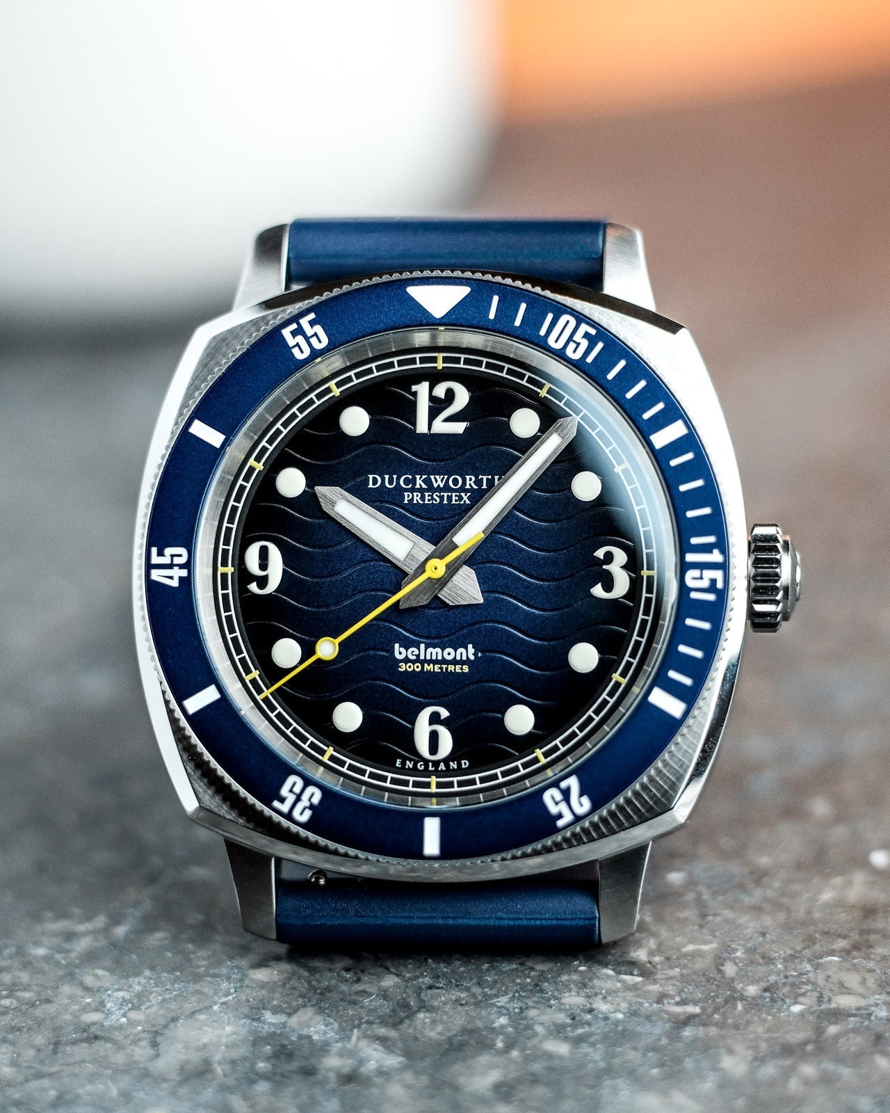 Duckworth Prestex Belmont Dive Blue Blue Rubber Watch D328-03-DR Image 3