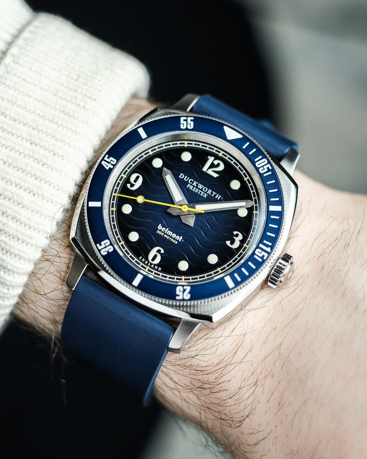 Duckworth Prestex Belmont Dive Blue Blue Rubber Watch D328-03-DR Image 5