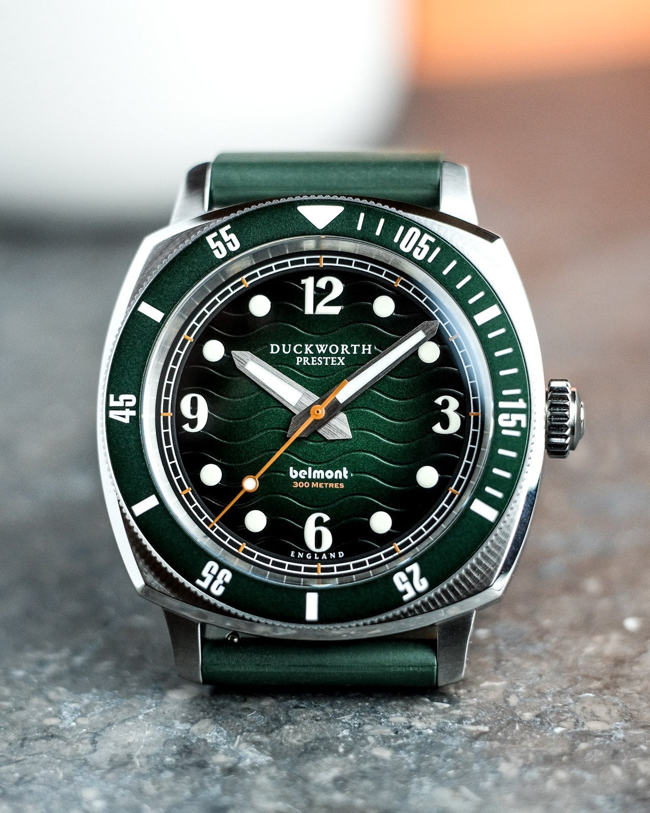 Duckworth Prestex Belmont Dive Green Green Rubber Watch D328-03-ER Image 3
