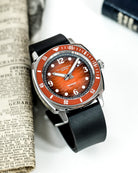 Duckworth Prestex Belmont Dive Orange Black Rubber Watch D328-05-AR Image 3