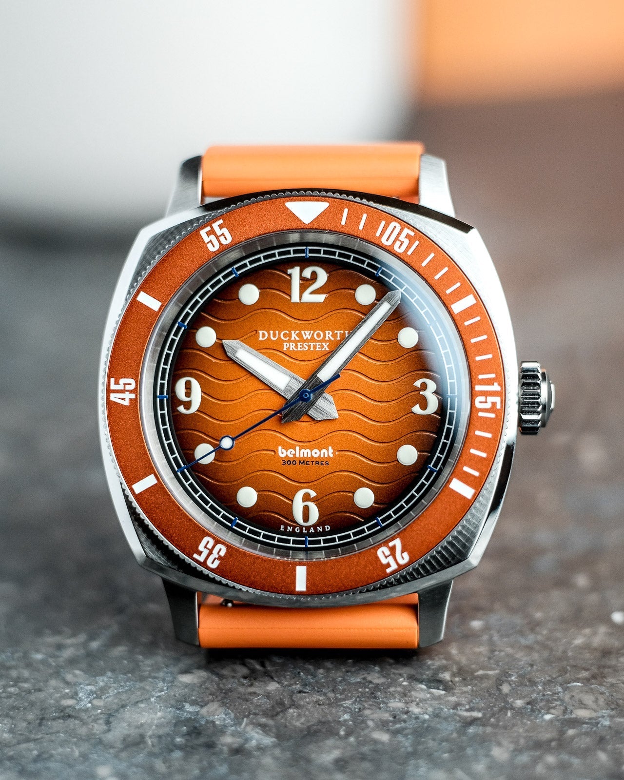 Duckworth Prestex Belmont Dive Orange Orange Rubber Watch D328-05-OR Image 5