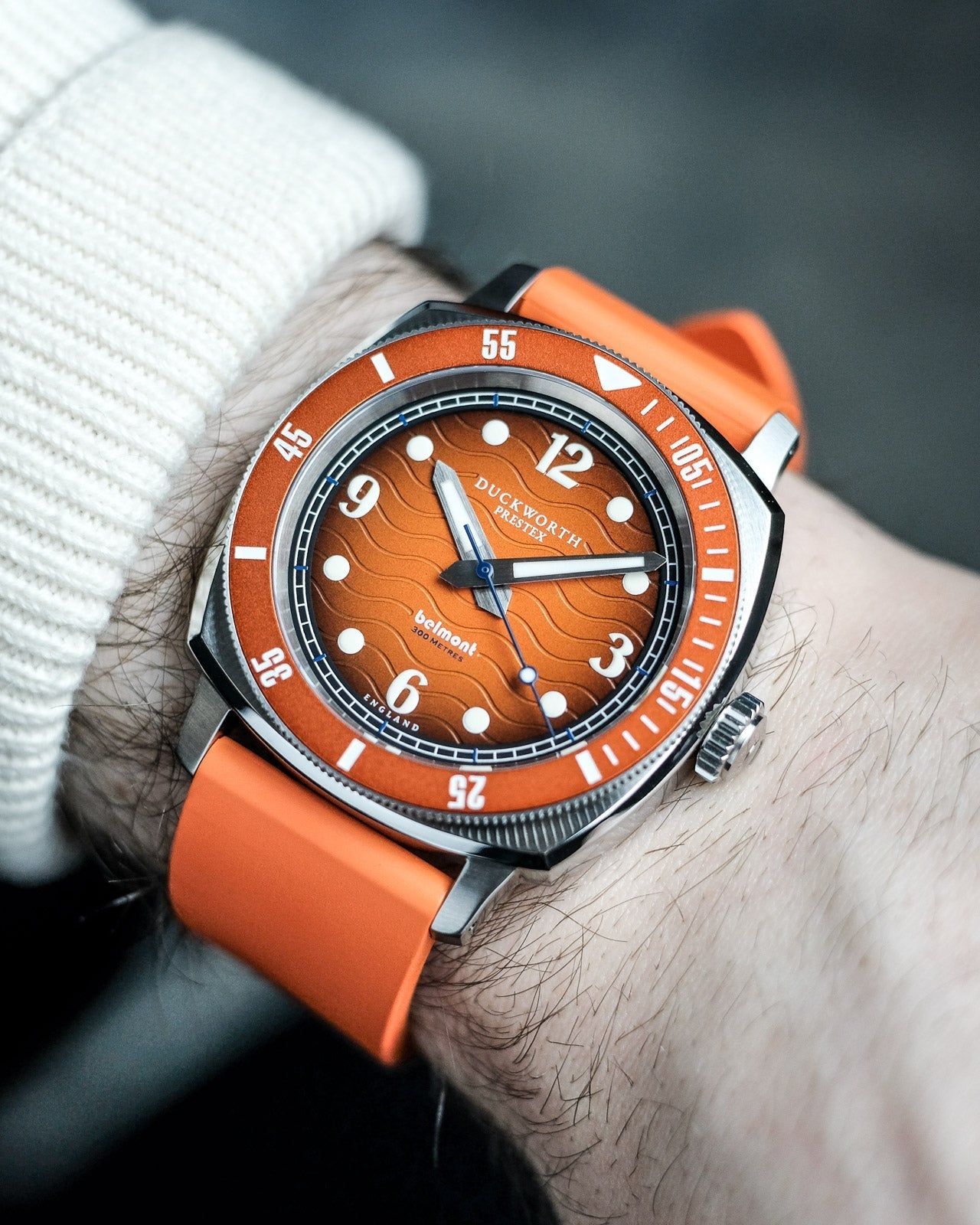 Duckworth Prestex Belmont Dive Orange Orange Rubber Watch D328-05-OR Image 6