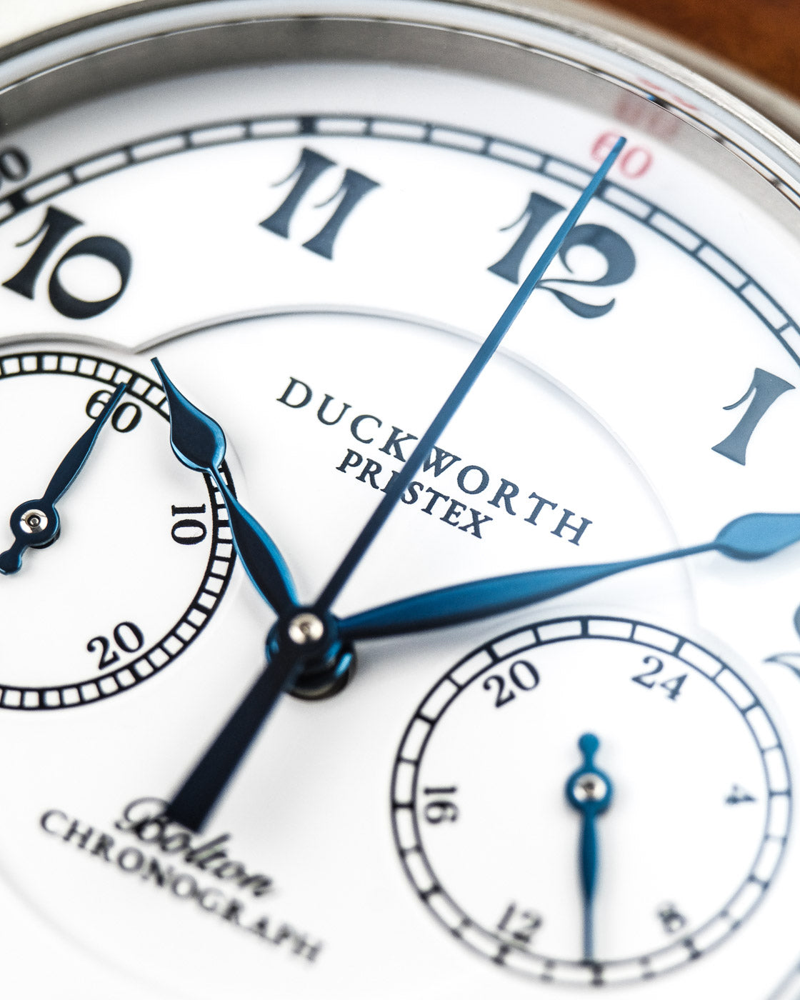 Duckworth Prestex Bolton Chronograph White Black Leather Watch D531-02-A Image 2