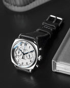 Duckworth Prestex Bolton Chronograph White Black Leather Watch D531-02-A Image 4
