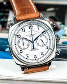Duckworth Prestex Bolton Chronograph White Brown Leather Watch D531-02-B Image 3