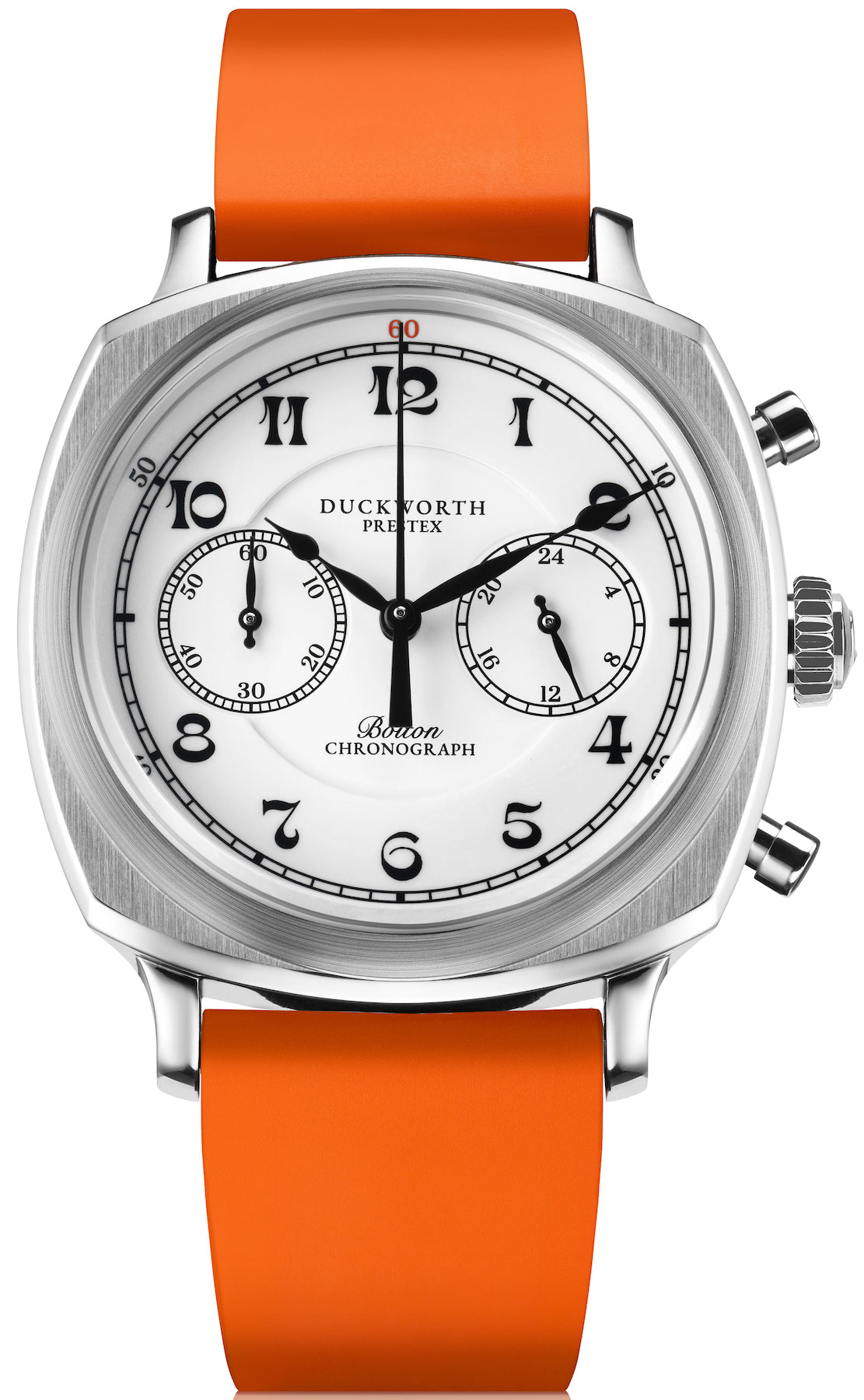 Duckworth Prestex Bolton Chronograph White Orange Rubber Watch D531-02-OR Image 1