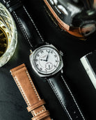 Duckworth Prestex Bolton Small Seconds White Black Leather Watch D667-02-A Image 4