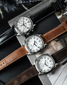Duckworth Prestex Bolton Small Seconds White Black Leather Watch D667-02-A Image 5